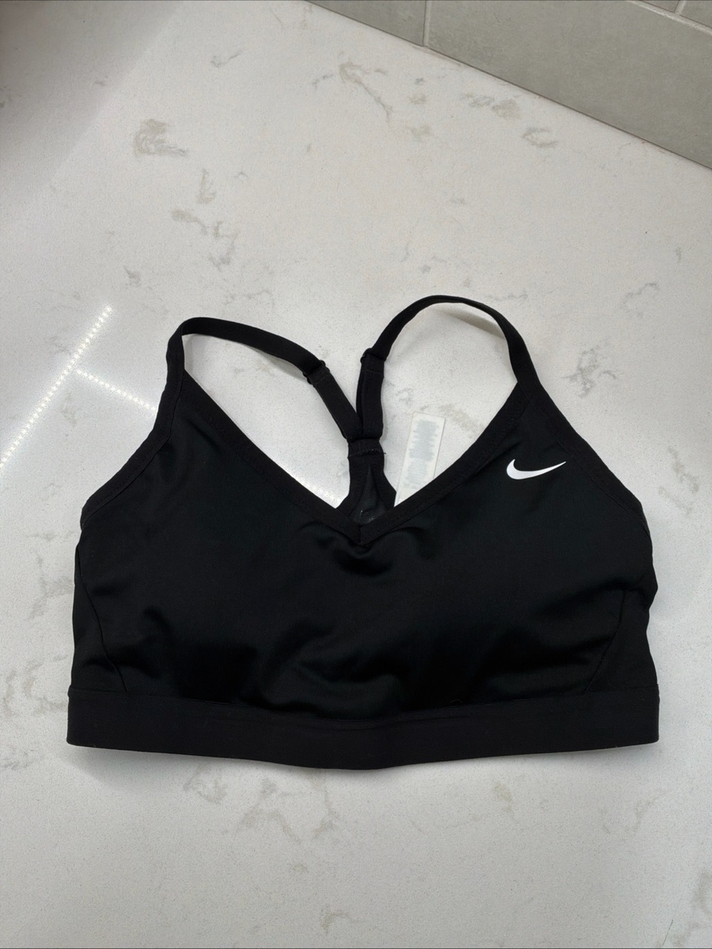 Nike Womens Black Mesh Back Removable Pads Sports Bra Size L